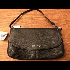 Coach Black Pebble Grain Purse/Wristlet NWT